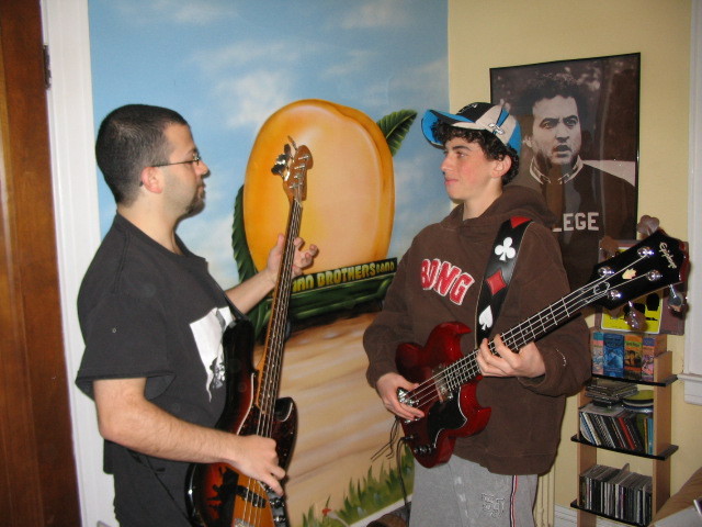 Me and Tyler, just after he received his new SG bass in December '06.