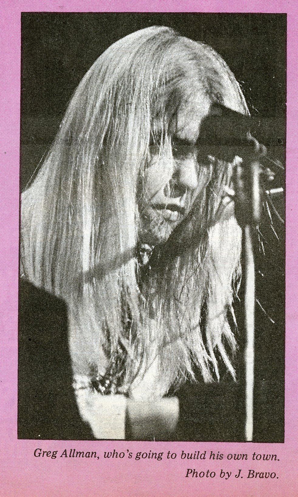 Gregg from June 1972 issue of Rock Magazine. Possibly at Academy of Music, NYC.
