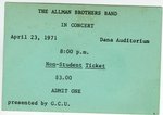 April 23, 1971 Concert Ticket