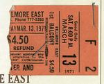 3/13/1971 Fillmore East tix