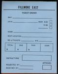 Fillmore East Ticket Order Form