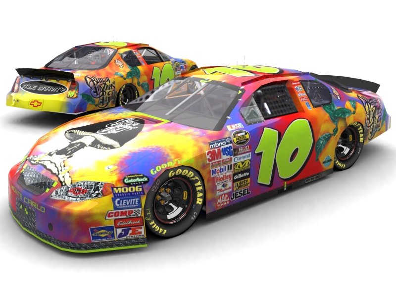 Hello fellow Peach People. When I'm not jammin to The Bros. I do a little online Nascar racing in a league on Mon nites. Just thought I would share a pic of the car I created and use for it. Hope you dig it.