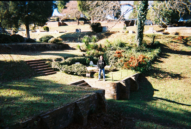 Me from a distance at the gravesite in Rose Hill Cemetery, Macon, GA, December 2003.