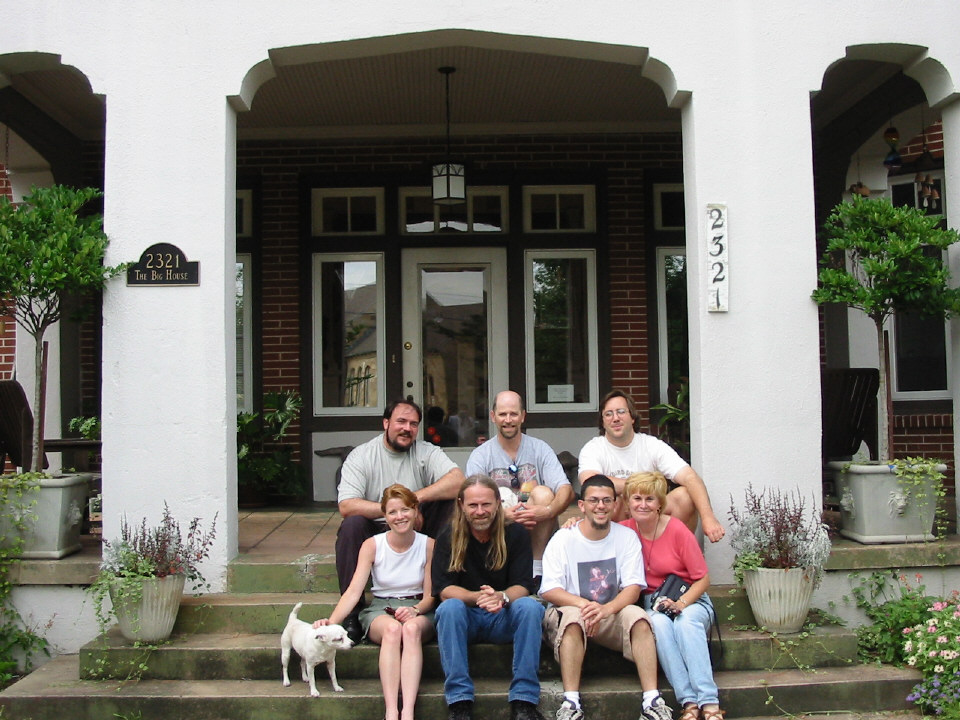 Macon, GA.  The mothership.

Front: Jeanne, Bird, me, and Betty. (My apologies to the dog; I forgot your name.)
Back: Goliath, PeachNutt, and Pete.