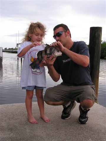Kevin and Ash catch (and release) baby Black Drum....Black Drum sing!  Their song sounds like drum beats...We can hear them at night humming under the dock...