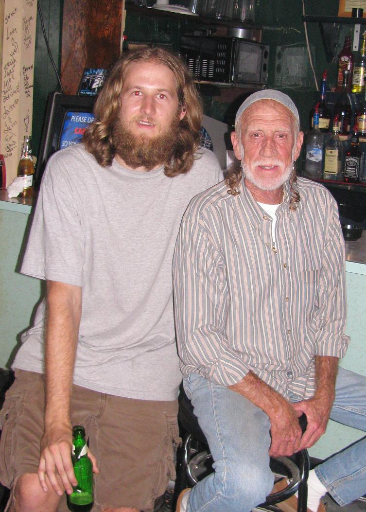 Macon event Producer and music scene leader Clark Bush at Macon's legendary Grant's Lounge with Proud Papa Red Dog Campbell - July 2nd, 2010