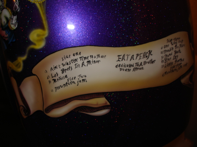 Here's the Bike from the Beacon that was being auctioned.. the tail of the bike features the song list from EAP