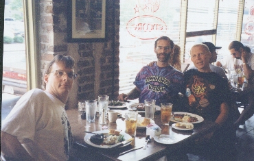 This is me (glasses and clean face) with my taping buddy Al Root, and Howee enjoying a meal before the 9/5/98 ABB performance at the Fox Theatre. I attended all five shows during that week and still consider that one of the most memorable experiences seeing the Allman Brothers Band.