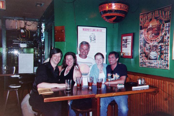 About 3AM after the 6-22 show at Pat Haran's Irish Bar in Chicago: Paul K, Janette, JFC, Jeanne and yours truly. 