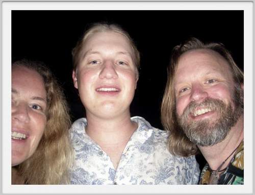 We have no shame! None! After the 9-30-05 Raleigh ABB show, Derek Trucks was nice enough to take a photo with us, the blond hippies. We loved this show because of the exceptional 