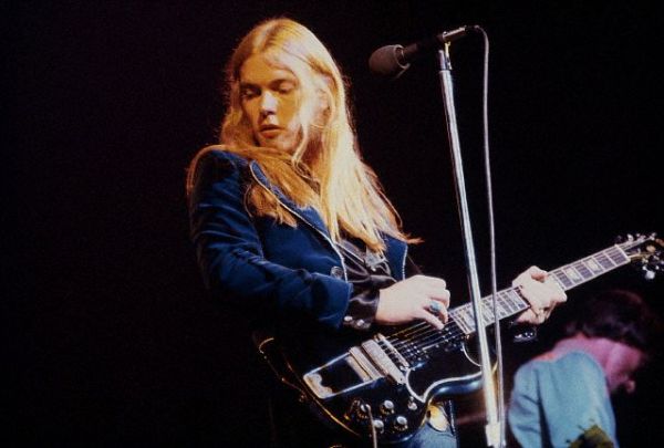 Another Gregg Allman with guitar in hand (Black SG no less:). Any idea when or where this was taken?