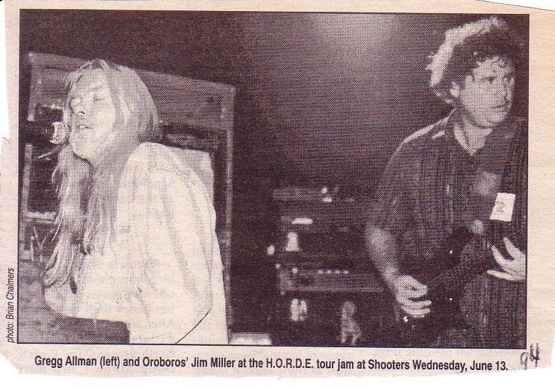 Gregg Allman and Jim Miller from Oroboros jamming at Shooters in the Flats, Cleveland, Ohio. 6/14/94
