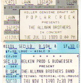 Here's a couple of tix I found around the house -- 11/01/90 & 7/11/89 Great for covers.