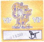 My VIP Pass from 08-10-2003 ABB show